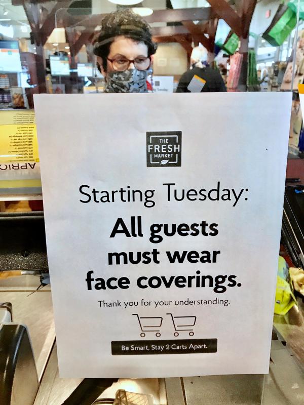 Starting April 14, customers are required to wear face masks while shopping at Fresh Market near Rehoboth Beach.